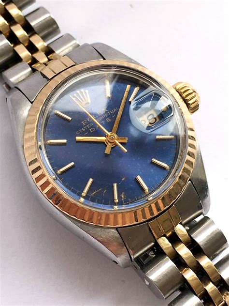 rolex ladies blue dial|rolex vintage blue dial.